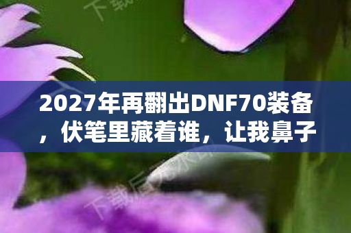 2027年再翻出DNF70装备，伏笔里藏着谁，让我鼻子一酸？