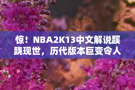惊！NBA2K13中文解说蹊跷现世，历代版本巨变令人唏嘘！