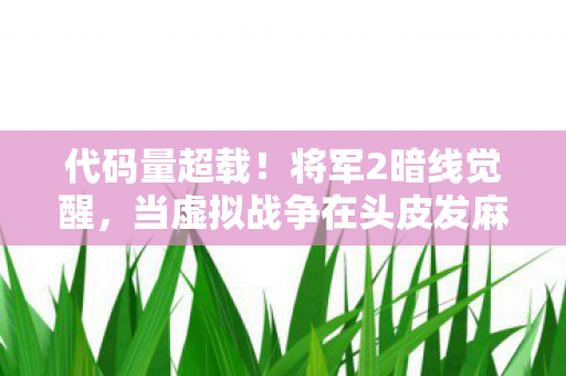代码量超载!将军2暗线觉醒,当虚拟战争在头皮发麻的现实中引爆 代码量超载!将军2暗线觉醒,当虚拟战争在头皮发麻的现实中引爆
