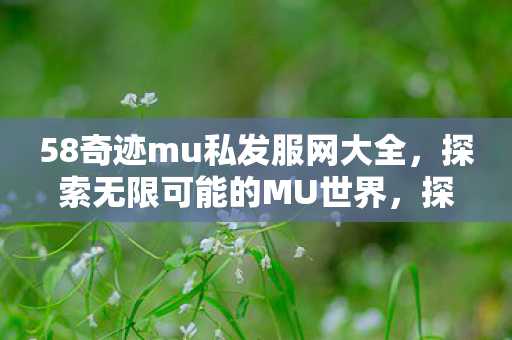 58奇迹mu私发服网大全,探索无限可能的MU世界,探索无限可能的MU世界,58奇迹mu私发服网大全 58奇迹mu私发服网大全,探索无限可能的MU世界,探索无限可能的MU世界,58奇迹mu私发服网大全