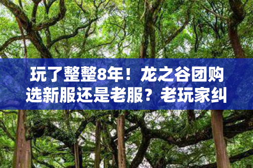 玩了整整8年！龙之谷团购选新服还是老服？老玩家纠结到失眠！