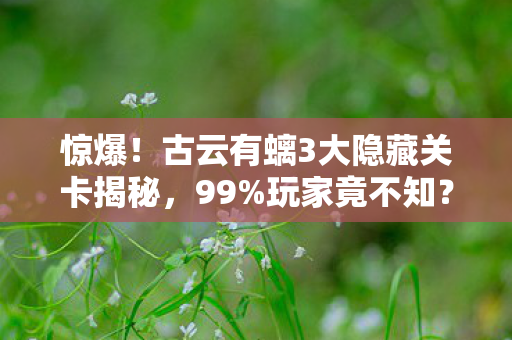 惊爆！古云有螭3大隐藏关卡揭秘，99%玩家竟不知？