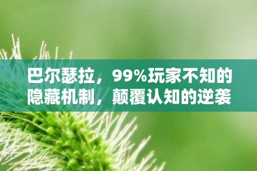 巴尔瑟拉，99%玩家不知的隐藏机制，颠覆认知的逆袭之路！