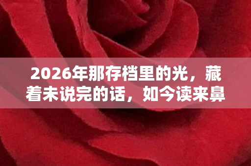 2026年那存档里的光,藏着未说完的话,如今读来鼻子一酸 2026年那存档里的光,藏着未说完的话,如今读来鼻子一酸