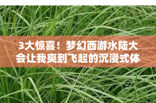 3大惊喜!梦幻西游水陆大会让我爽到飞起的沉浸式体验! 3大惊喜!梦幻西游水陆大会让我爽到飞起的沉浸式体验!