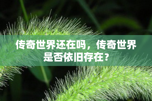 传奇世界还在吗，传奇世界是否依旧存在？