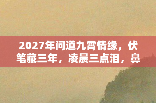 2027年问道九霄情缘，伏笔藏三年，凌晨三点泪，鼻子一酸谁人懂
