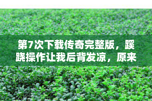 第7次下载传奇完整版,蹊跷操作让我后背发凉,原来我才是NPC 第7次下载传奇完整版,蹊跷操作让我后背发凉,原来我才是NPC