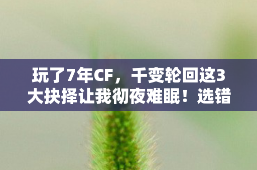 玩了7年CF,千变轮回这3大抉择让我彻夜难眠!选错毁所有? 玩了7年CF,千变轮回这3大抉择让我彻夜难眠!选错毁所有?