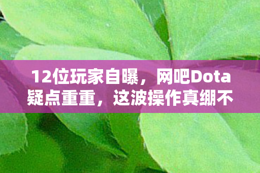 12位玩家自曝，网吧Dota疑点重重，这波操作真绷不住了！