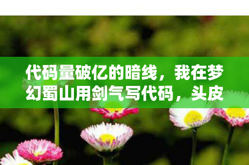 代码量破亿的暗线,我在梦幻蜀山用剑气写代码,头皮发麻的修仙人生 代码量破亿的暗线,我在梦幻蜀山用剑气写代码,头皮发麻的修仙人生