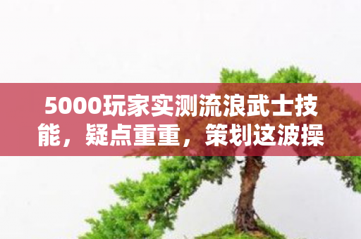 5000玩家实测流浪武士技能,疑点重重,策划这波操作让人绷不住! 5000玩家实测流浪武士技能,疑点重重,策划这波操作让人绷不住!
