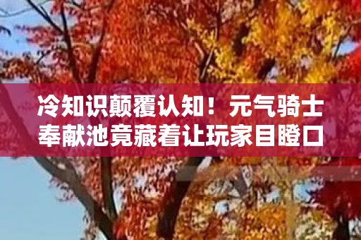 冷知识颠覆认知！元气骑士奉献池竟藏着让玩家目瞪口呆的秘密