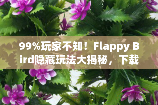 99%玩家不知！Flappy Bird隐藏玩法大揭秘，下载即解锁逆天操作！