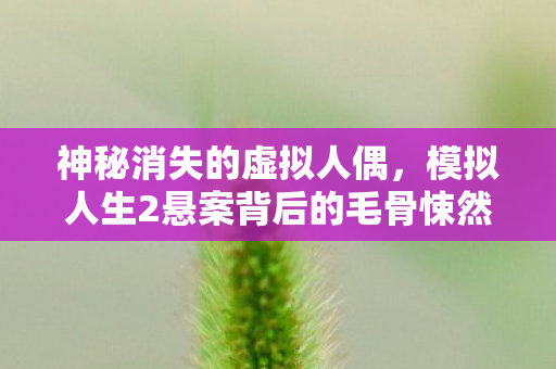 神秘消失的虚拟人偶,模拟人生2悬案背后的毛骨悚然真相 神秘消失的虚拟人偶,模拟人生2悬案背后的毛骨悚然真相