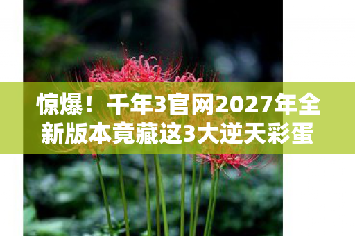 千年3官网2027年全新版本竟藏这3大逆天彩蛋图片