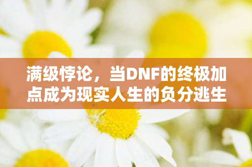 当DNF的终极加点成为现实人生的负分逃生舱图片