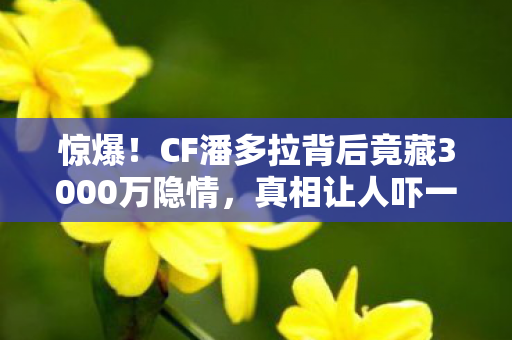 CF潘多拉背后竟藏3000万隐情图片