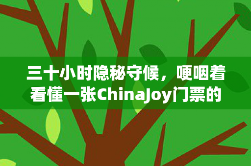 哽咽着看懂一张ChinaJoy门票的重量图片