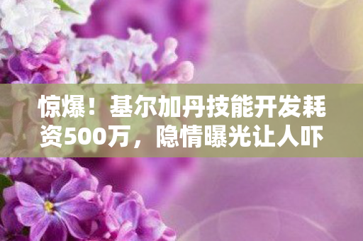 惊爆！基尔加丹技能开发耗资500万，隐情曝光让人吓一跳！