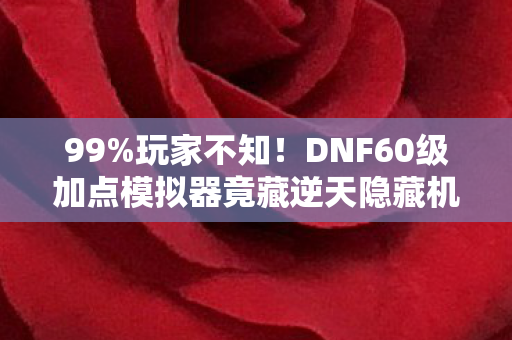 99%玩家不知!DNF60级加点模拟器竟藏逆天隐藏机制,颠覆认知! 99%玩家不知!DNF60级加点模拟器竟藏逆天隐藏机制,颠覆认知!