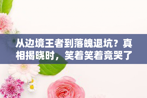 从边境王者到落魄退坑？真相揭晓时，笑着笑着竟哭了