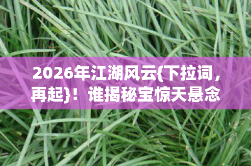 2026年江湖风云图片