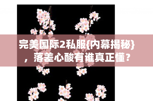 落差心酸有谁真正懂图片