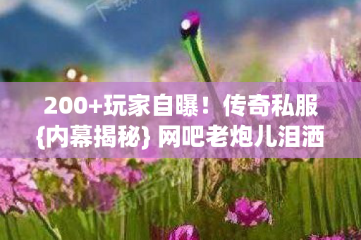 200+玩家自曝!传奇私服{内幕揭秘} 网吧老炮儿泪洒现场 200+玩家自曝!传奇私服{内幕揭秘} 网吧老炮儿泪洒现场