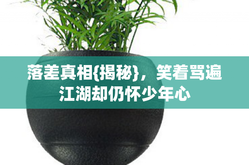落差真相{揭秘}，笑着骂遍江湖却仍怀少年心