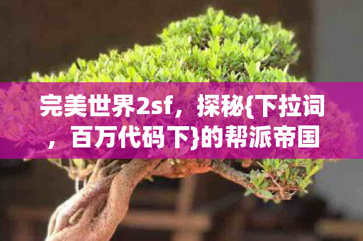 完美世界2sf,探秘{下拉词,百万代码下}的帮派帝国传奇 完美世界2sf,探秘{下拉词,百万代码下}的帮派帝国传奇
