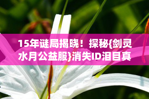 消失ID泪目真相图片