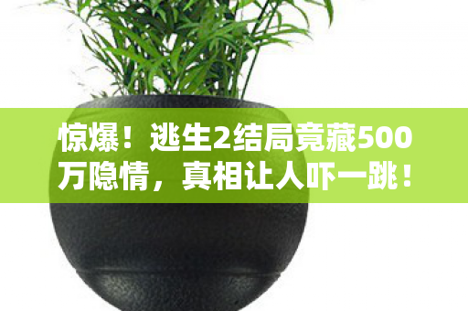 惊爆!逃生2结局竟藏500万隐情,真相让人吓一跳! 惊爆!逃生2结局竟藏500万隐情,真相让人吓一跳!