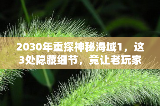 2030年重探神秘海域1,这3处隐藏细节,竟让老玩家集体破防! 2030年重探神秘海域1,这3处隐藏细节,竟让老玩家集体破防!