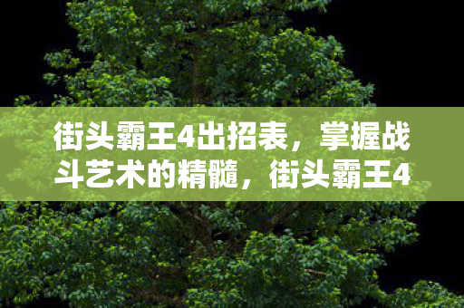 街头霸王4出招表,掌握战斗艺术的精髓,街头霸王4,掌握战斗艺术的精髓出招表 街头霸王4出招表,掌握战斗艺术的精髓,街头霸王4,掌握战斗艺术的精髓出招表
