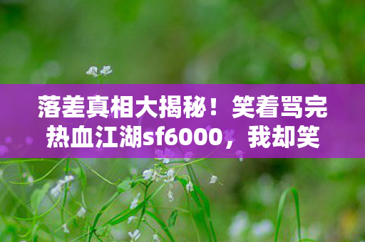落差真相大揭秘!笑着骂完热血江湖sf6000,我却笑着笑着哭了 落差真相大揭秘!笑着骂完热血江湖sf6000,我却笑着笑着哭了