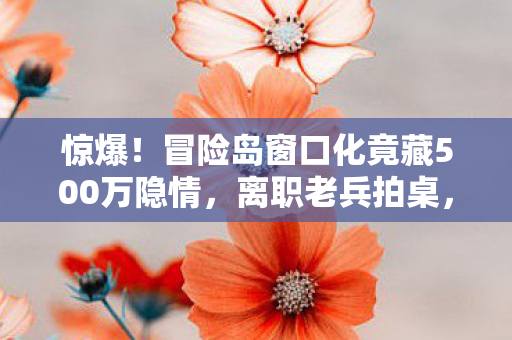 惊爆!冒险岛窗口化竟藏500万隐情,离职老兵拍桌,这方案早该枪毙! 惊爆!冒险岛窗口化竟藏500万隐情,离职老兵拍桌,这方案早该枪毙!