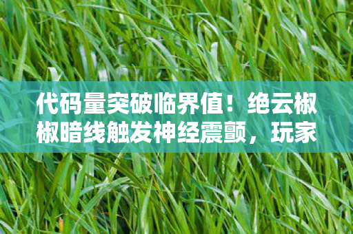 代码量突破临界值!绝云椒椒暗线触发神经震颤,玩家集体头皮发麻 代码量突破临界值!绝云椒椒暗线触发神经震颤,玩家集体头皮发麻