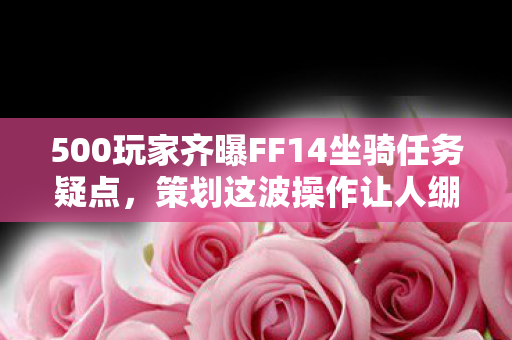 500玩家齐曝FF14坐骑任务疑点图片
