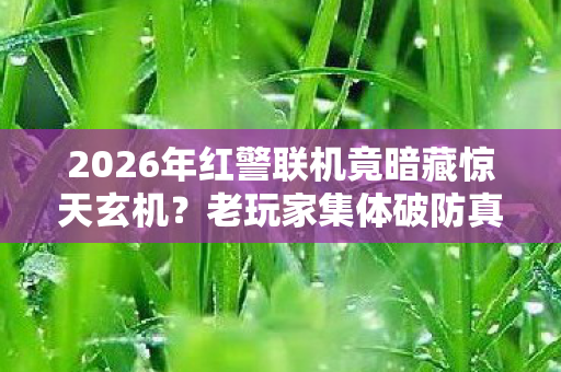 2026年红警联机竟暗藏惊天玄机图片
