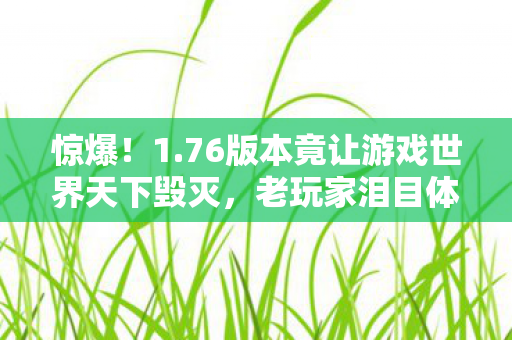 76版本竟让游戏世界天下毁灭图片