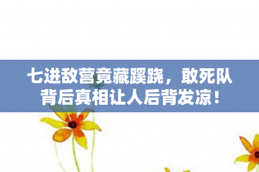 敢死队背后真相让人后背发凉图片