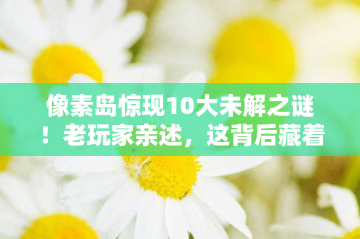 像素岛惊现10大未解之谜图片