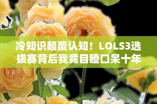 LOLS3选拔赛背后我竟目瞪口呆十年图片
