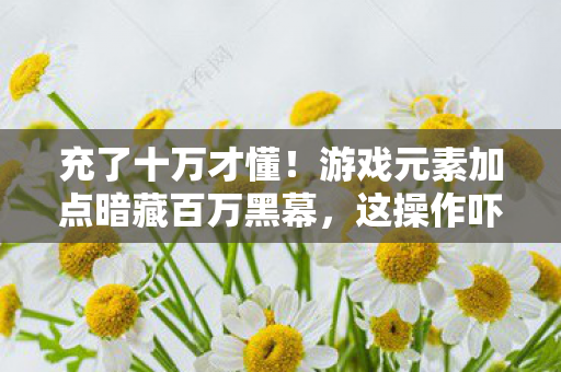 游戏元素加点暗藏百万黑幕图片
