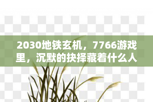 沉默的抉择藏着什么人生密码图片