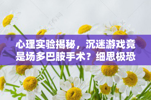 沉迷游戏竟是场多巴胺手术图片