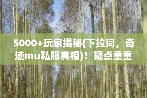 奇迹mu私服真相图片
