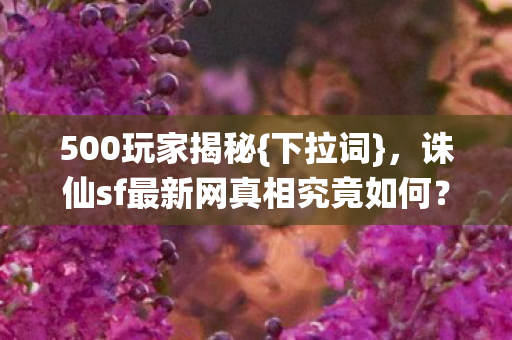 诛仙sf最新网真相究竟如何图片