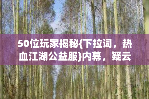 50位玩家揭秘图片